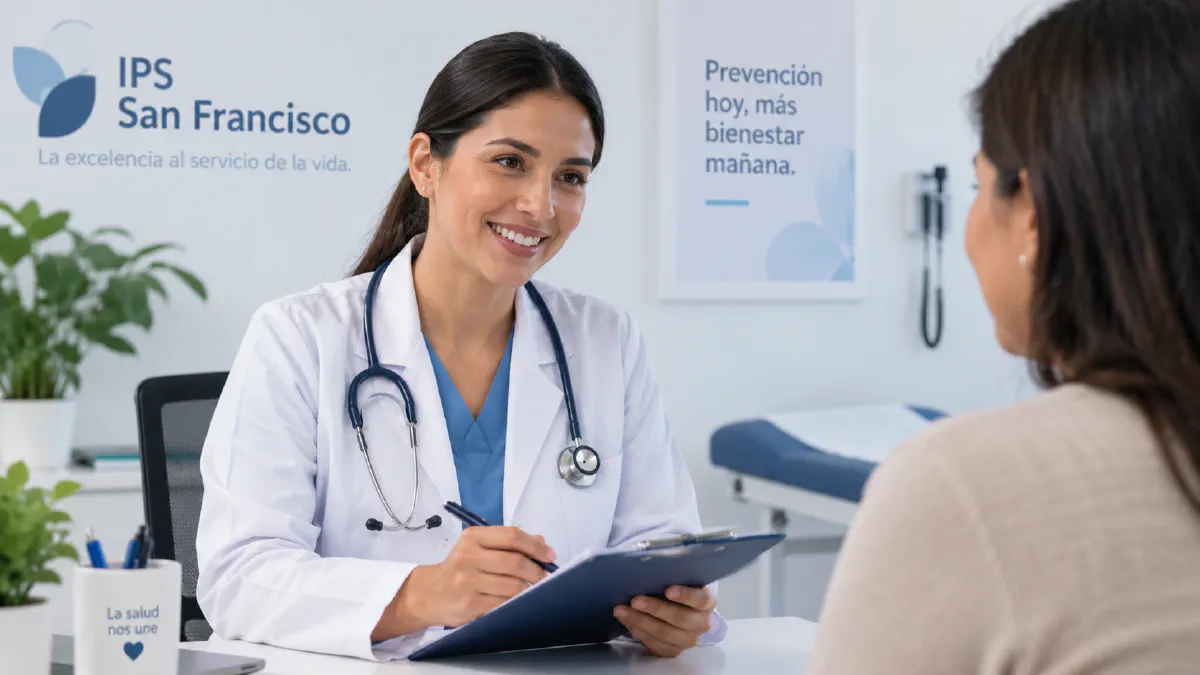 Profesional de medicina durante una consulta