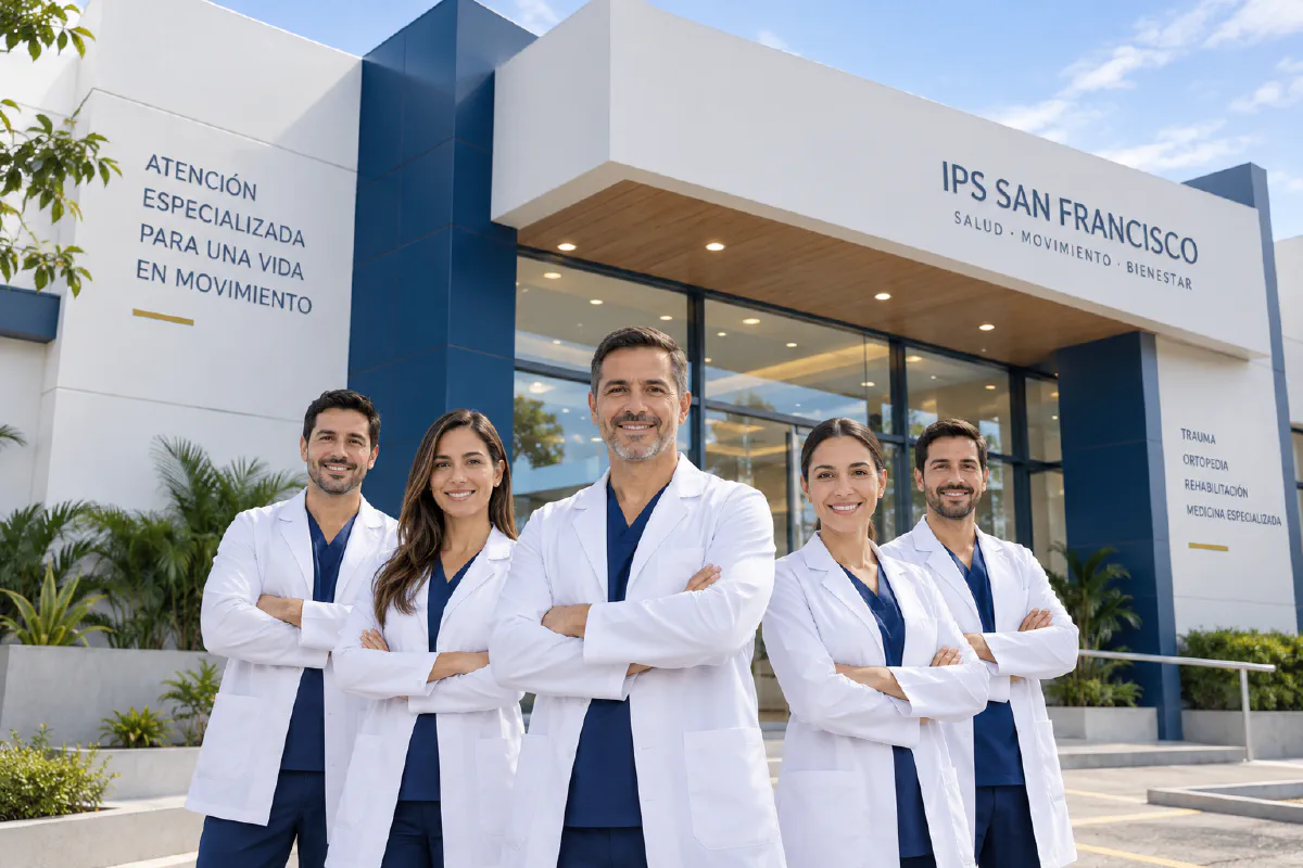Paciente conversando con un profesional de la salud durante una consulta de ortopedia